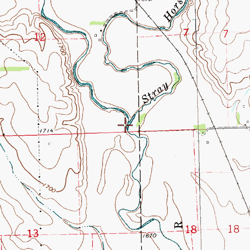 Topographic Map of Stray Horse Creek, SD