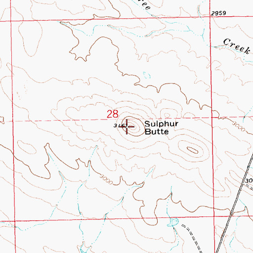 Topographic Map of Sulphur Butte, SD