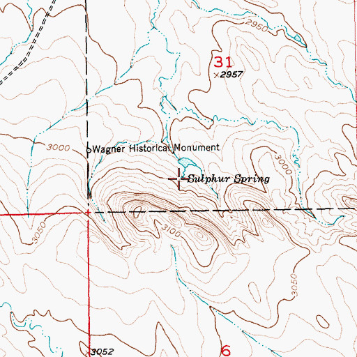 Topographic Map of Sulphur Spring, SD