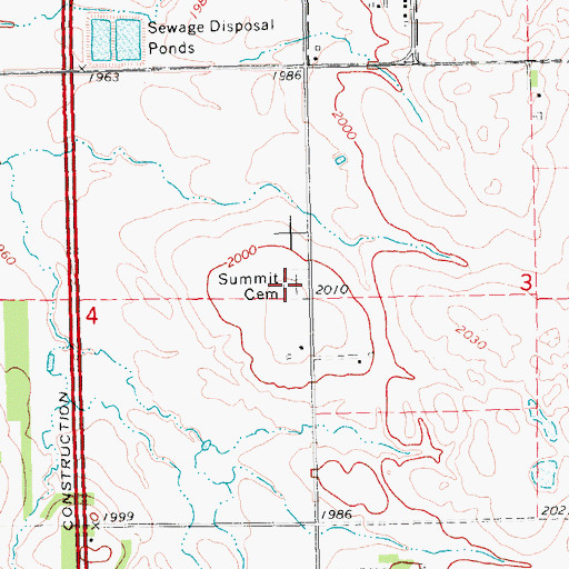 Topographic Map of Hope Lutheran Cemetery, SD