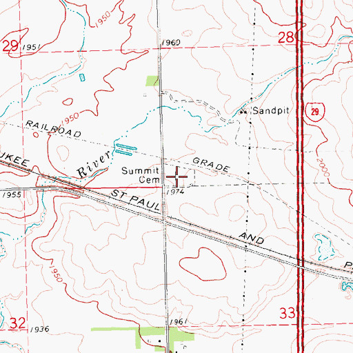 Topographic Map of Summit Cemetery, SD