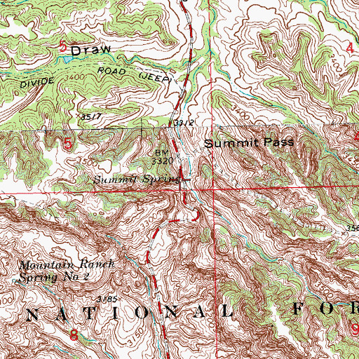 Topographic Map of Summit Spring, SD
