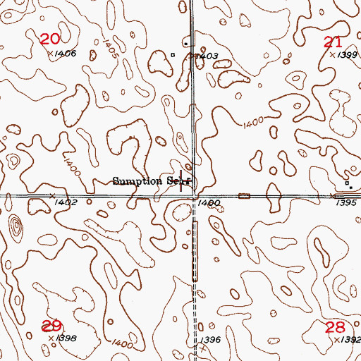 Topographic Map of Sumption School, SD
