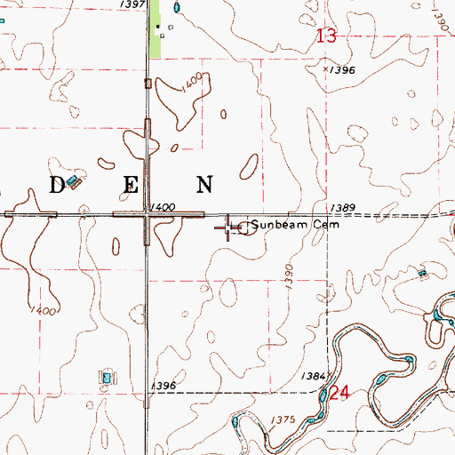 Topographic Map of Sunbeam Cemetery, SD
