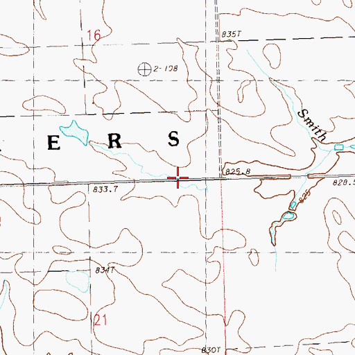 Topographic Map of Sunny Side School, SD