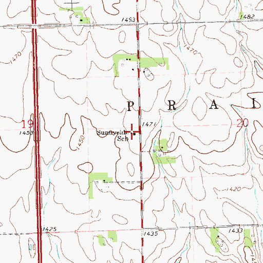 Topographic Map of Sunnyside School, SD