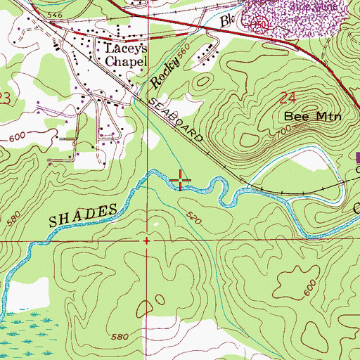 Topographic Map of Rocky Brook, AL