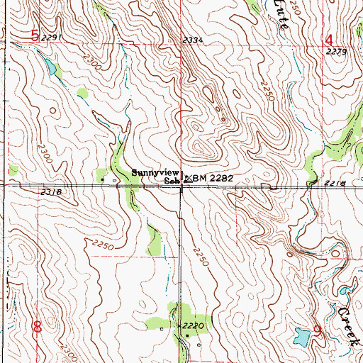Topographic Map of Sunnyview School, SD