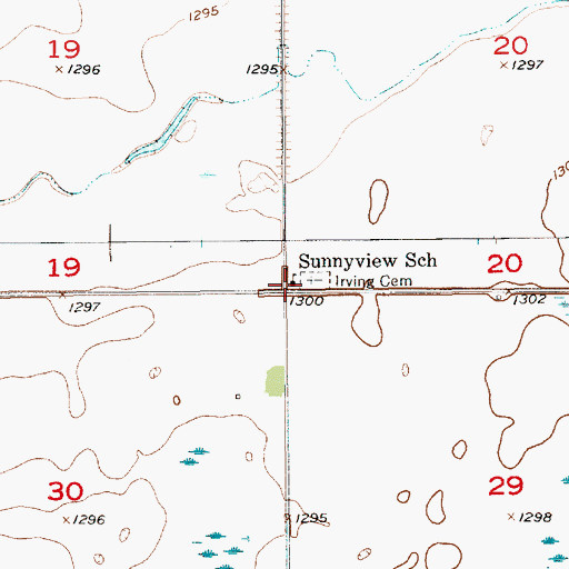 Topographic Map of Sunnyview School, SD