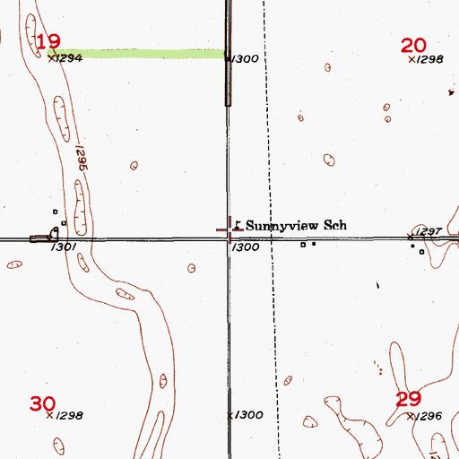 Topographic Map of Sunnyview School, SD