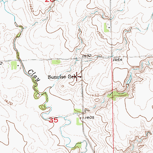 Topographic Map of Sunrise School, SD