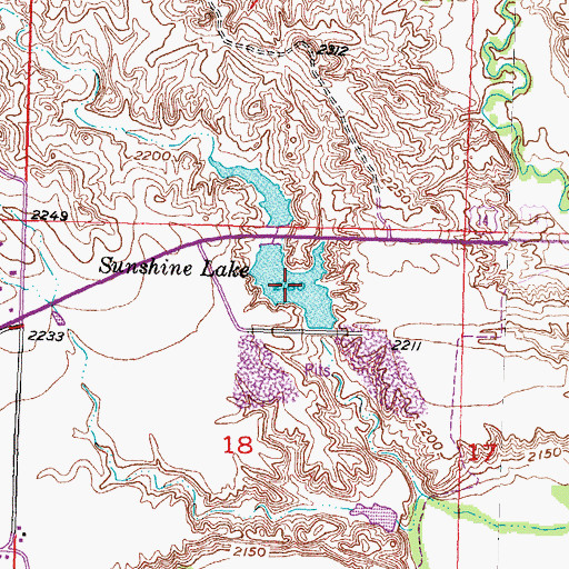 Topographic Map of Sunshine Lake, SD