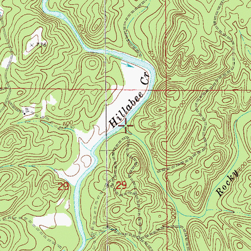 Topographic Map of Rocky Creek, AL