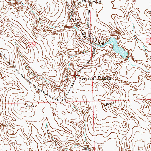 Topographic Map of Svetcoff Ranch, SD