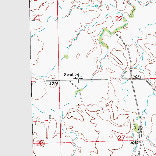 Topographic Map of Swallow Church, SD