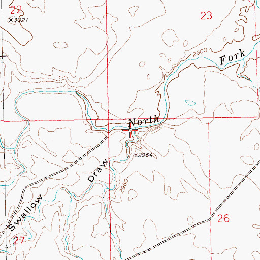 Topographic Map of Swallow Draw, SD
