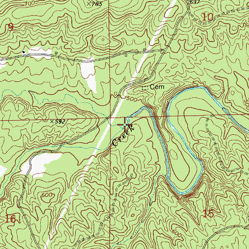 Topographic Map of Rocky Creek, AL
