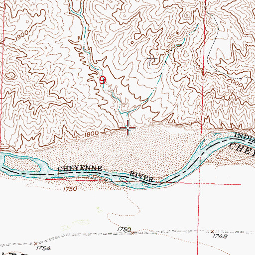 Topographic Map of Swan Draw, SD