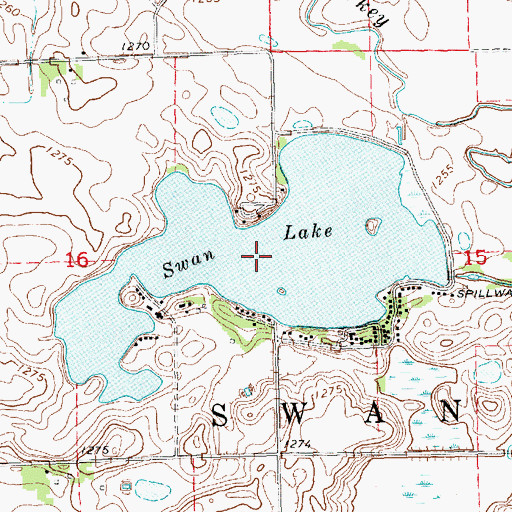 Topographic Map of Swan Lake, SD