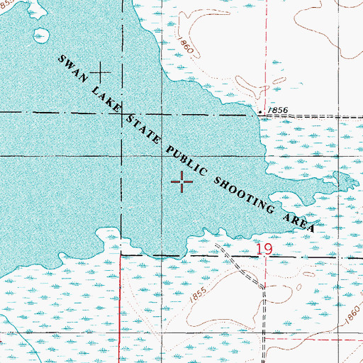 Topographic Map of Swan Lake State Public Shooting Area, SD