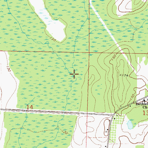 Topographic Map of Rocky Creek, AL