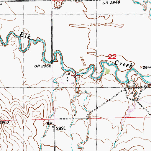 Topographic Map of Sweet Gulch, SD
