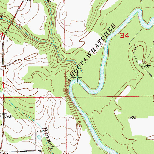 Topographic Map of Rocky Creek, AL