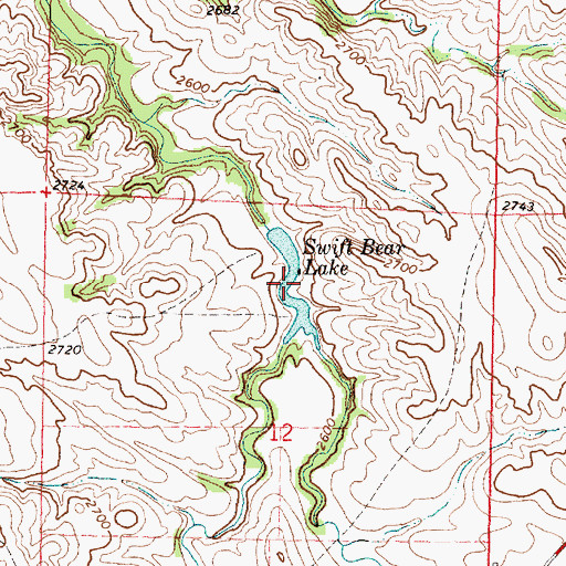 Topographic Map of Swift Bear Lake, SD