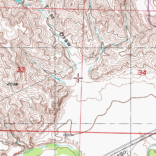 Topographic Map of T-M Draw, SD