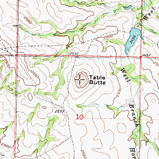 Topographic Map of Table Butte, SD