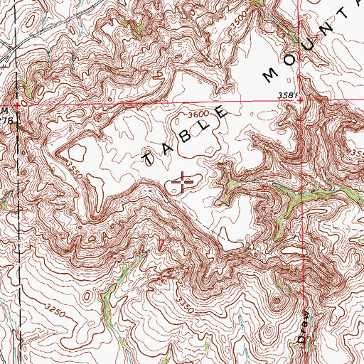 Topographic Map of Table Mountain, SD