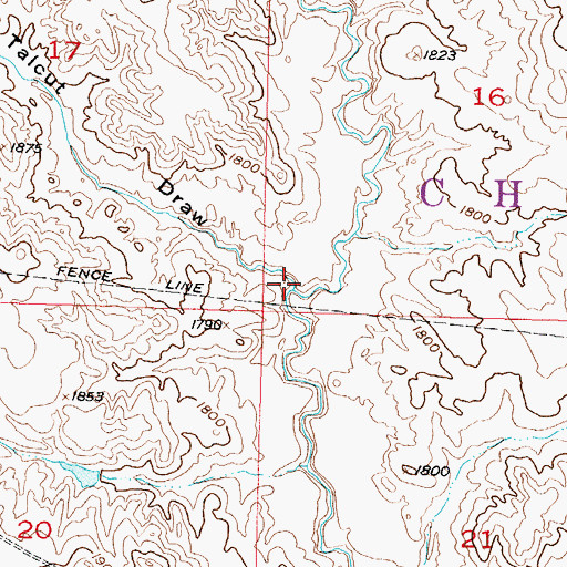 Topographic Map of Talcut Draw, SD