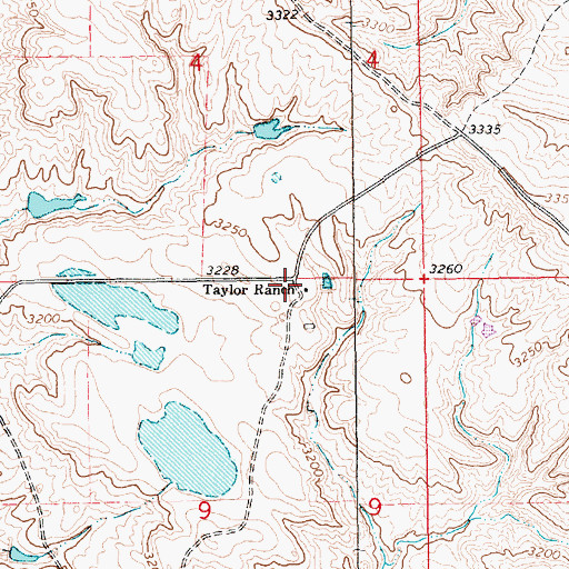 Topographic Map of Taylor Ranch, SD