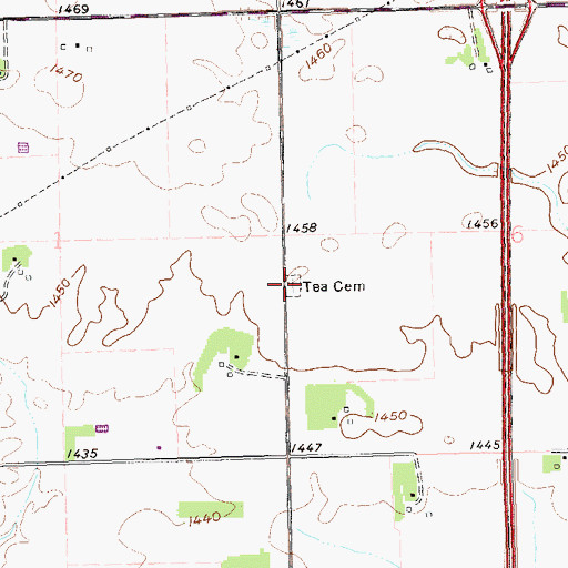 Topographic Map of Tea Cemetery, SD