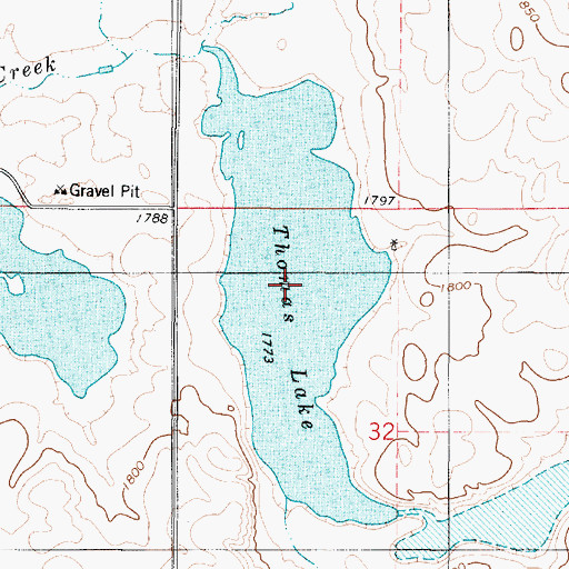 Topographic Map of Thomas Lake, SD