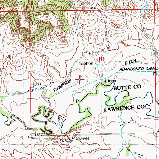 Topographic Map of Thompson Ditch, SD