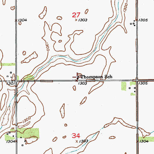 Topographic Map of Thompson School, SD