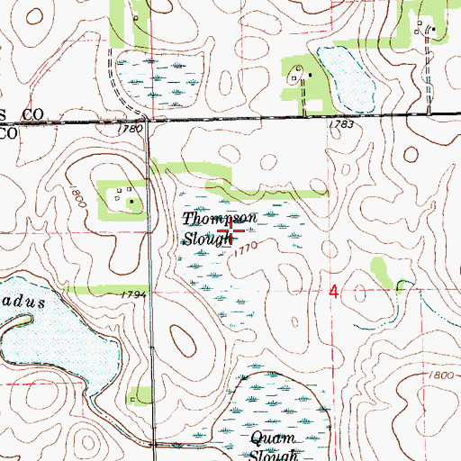 Topographic Map of Thompson Slough, SD