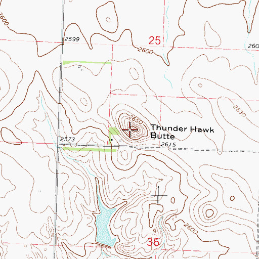 Topographic Map of Thunder Hawk Butte, SD
