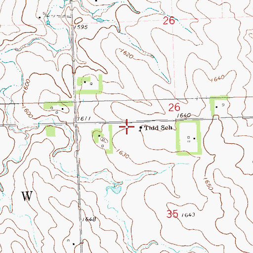 Topographic Map of Tidd School, SD