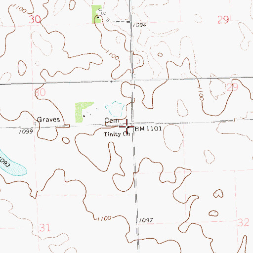 Topographic Map of Tinity Church, SD