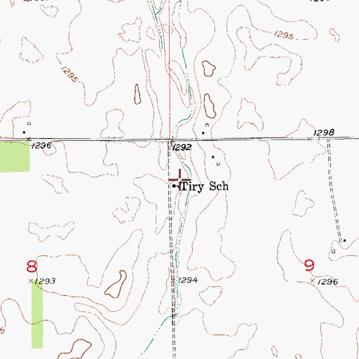 Topographic Map of Tiry School, SD