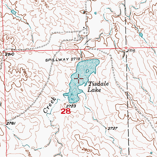 Topographic Map of Tisdale Lake, SD