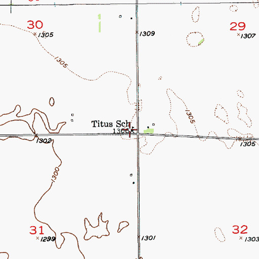 Topographic Map of Titus School, SD