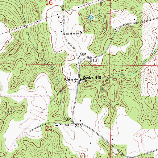 Topographic Map of Rocky Hill Church, AL
