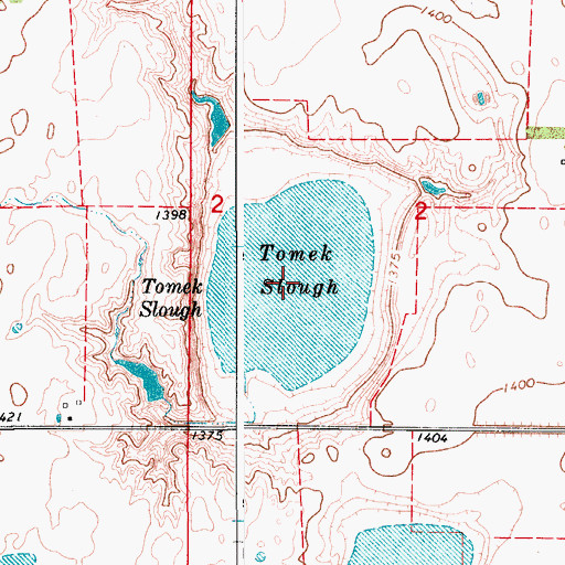Topographic Map of Tomek Slough, SD