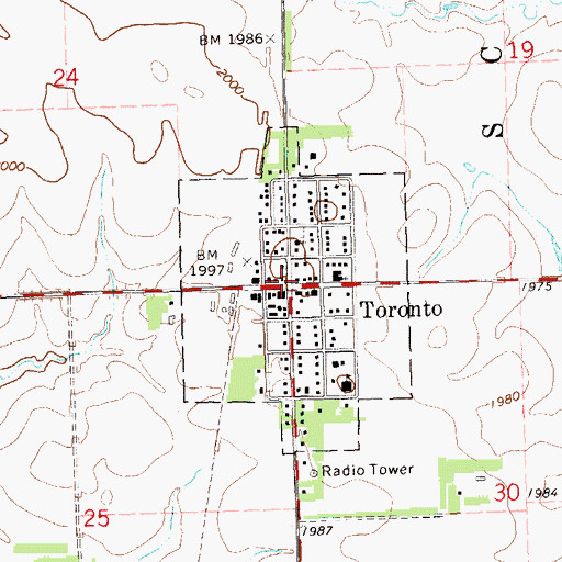 Topographic Map of Toronto, SD
