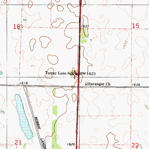 Topographic Map of Torrey Lake School, SD