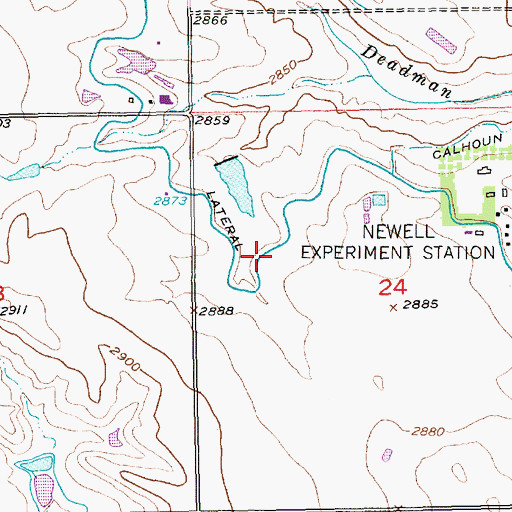 Topographic Map of Town Site Lateral, SD