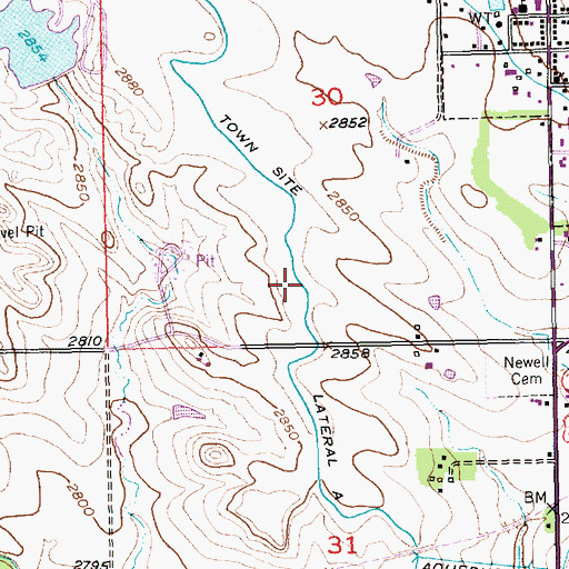 Topographic Map of Town Site Lateral A, SD